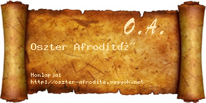 Oszter Afrodité névjegykártya